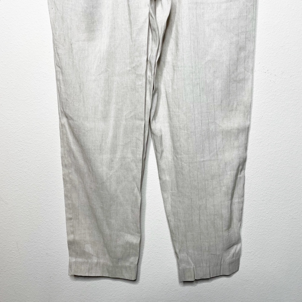 Jonathan Simkhai Penny Draped Textured Taped Belted Crop Linen Pant - Picture 6 of 11